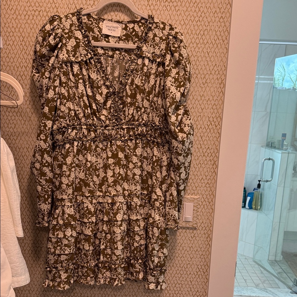 Hyacinth House Floral Brown Midi Dress